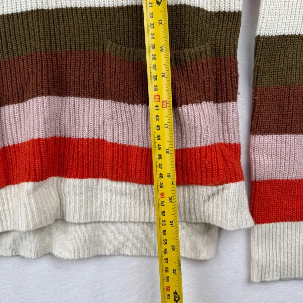 Madewell Striped Knit Sweater with Pockets Womens Size S‎ Multicolor Cotton